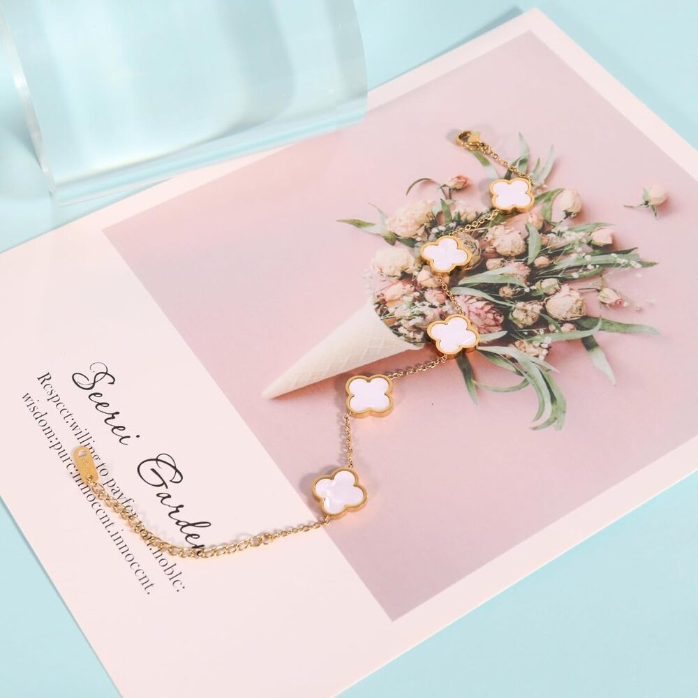 Delicacy Clover Bracelets Necklace Set:Clover Necklaces Clover Bracelet Women Li - Picture 5 of 6